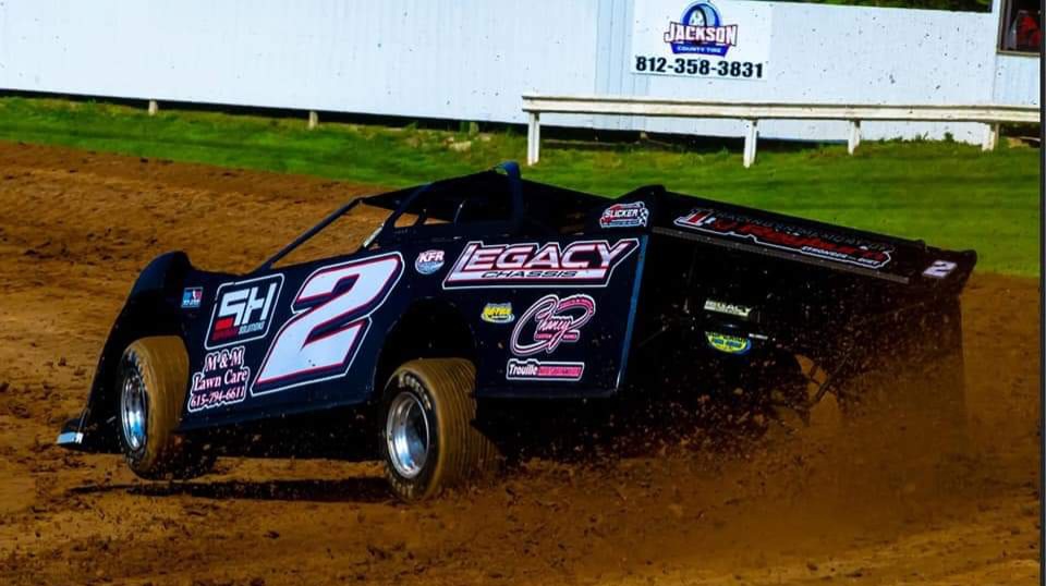 Race car on dirt track